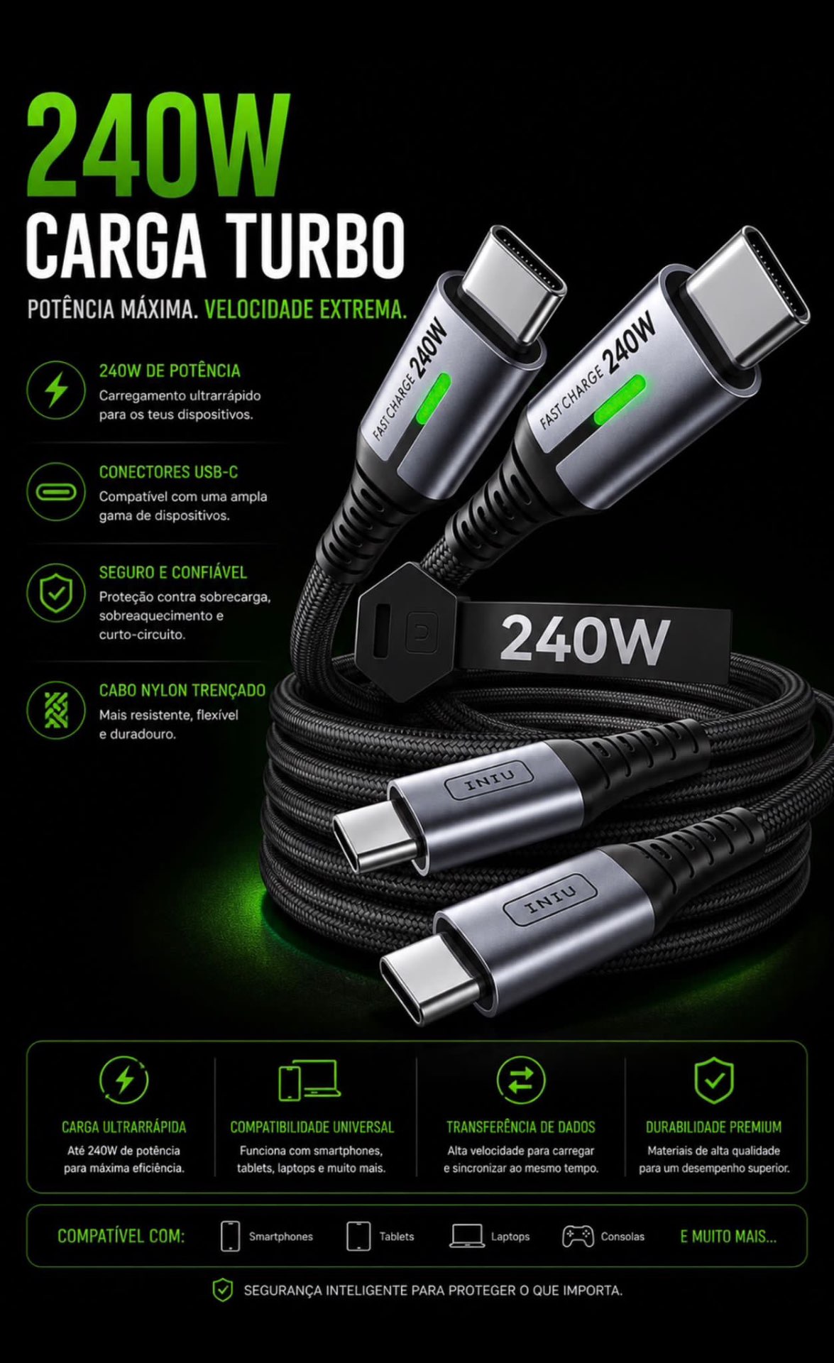 Cabo USB-C 240W