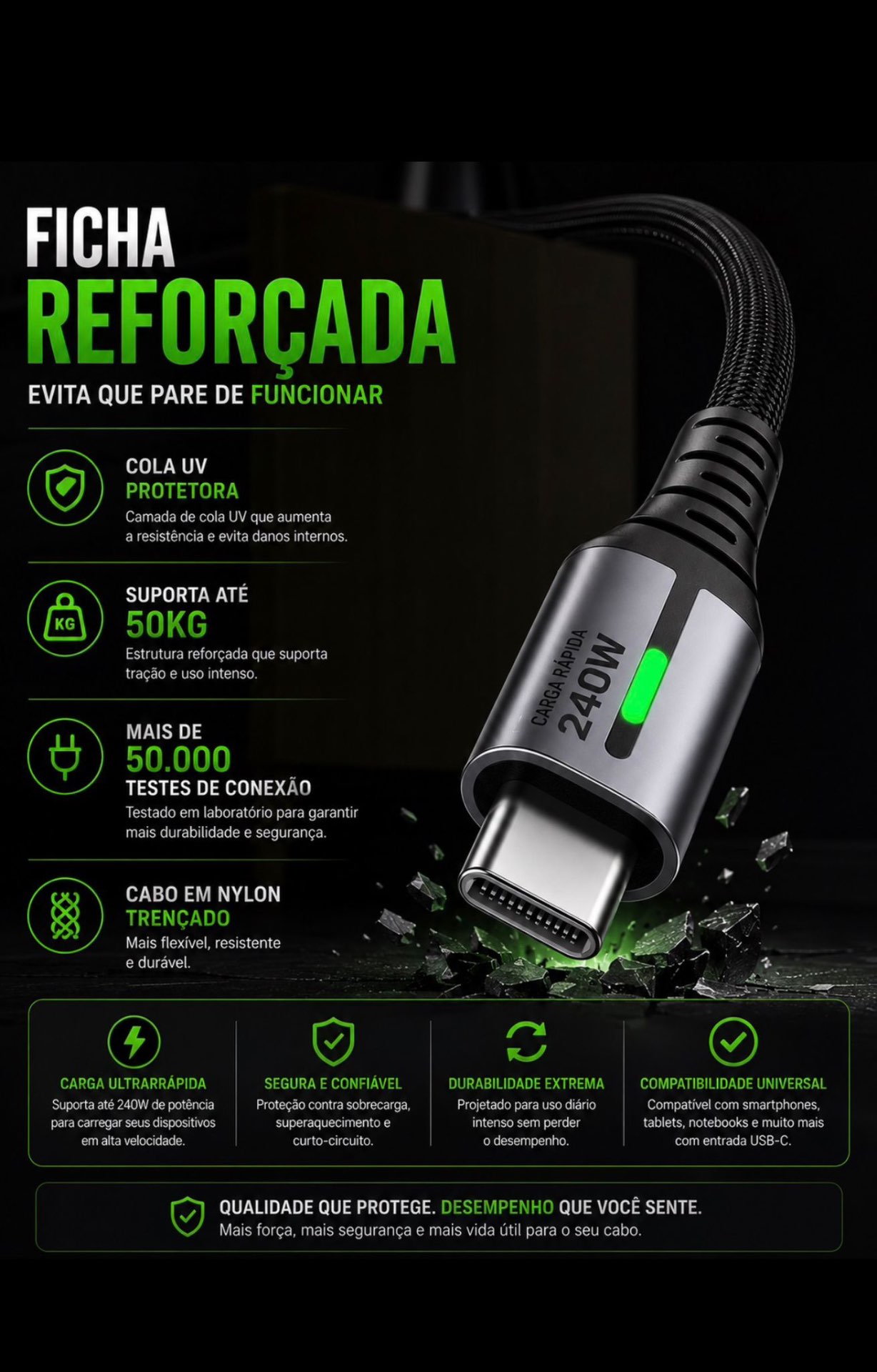Ficha Reforçada com Cola UV